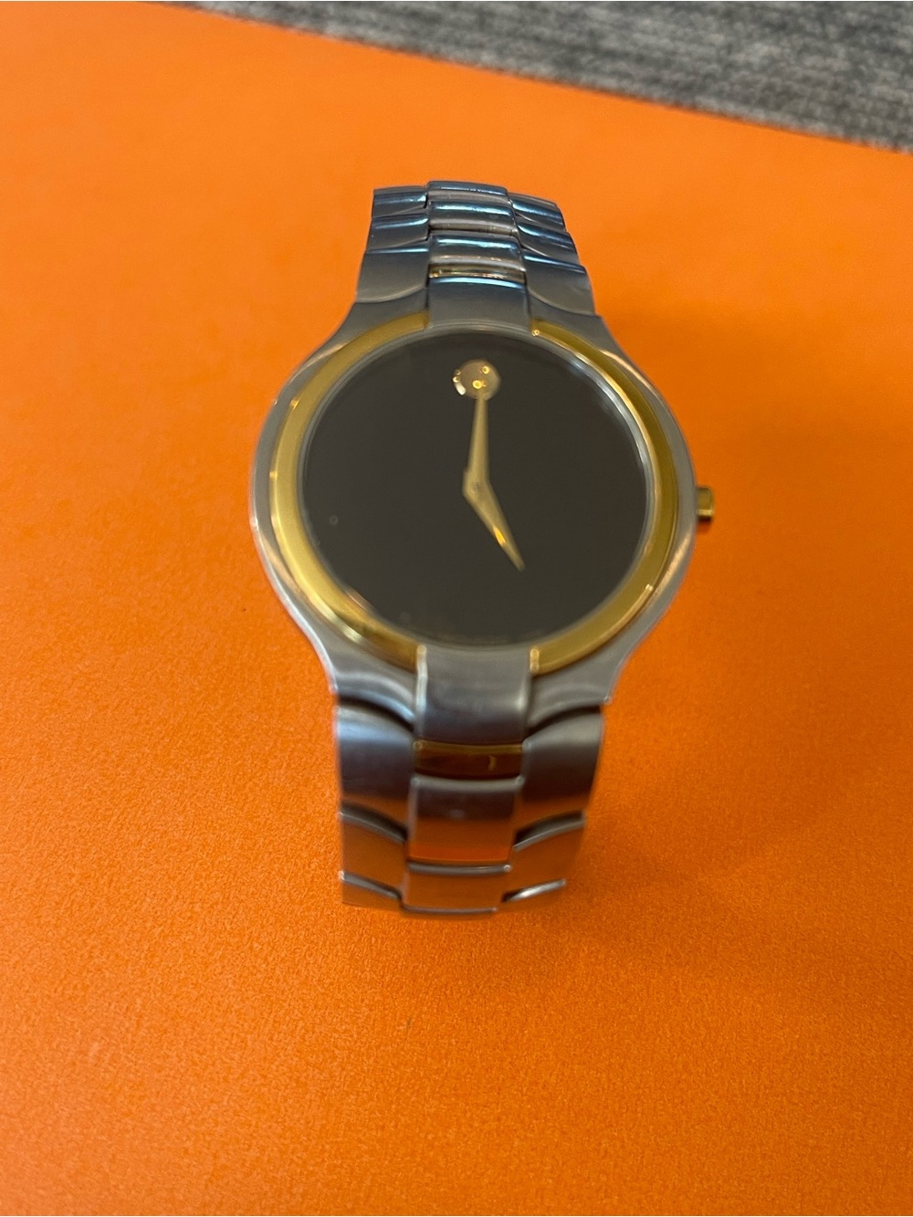 Movado Two-Tone Black Dial Stainless Steel Bracelet Watch